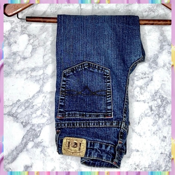 LEI Girls Y2K Cuffed Hem Medium Wash Denim Capris Size 10 - Picture 1 of 10
